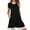 A0810-Black, variant on QUINDOS Summer Dresses for Women Sundress Beach Sleeveless Crew Neck Sun Dresses Solid Color Patchwork Lace Mini Above Knee Dresses for Women