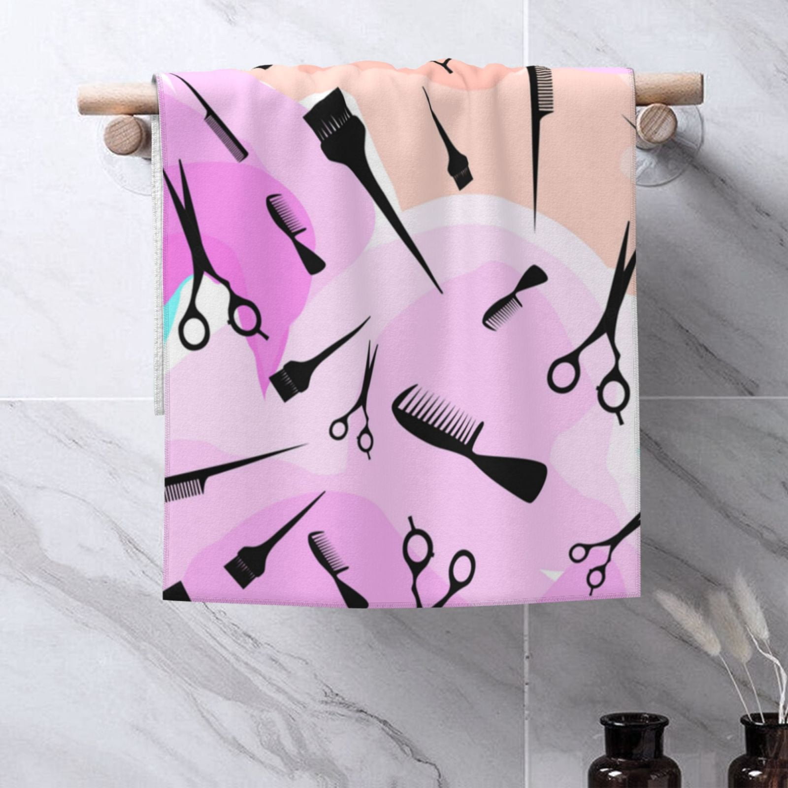 Watercolor Barbershop Barber Haircut 27.5" x 16" Ultra Soft Hand Towel, Face Wash Cloth for Bathroom, Gym, Travel, Pool