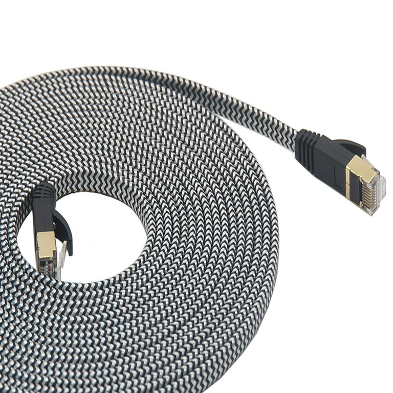 Cat7 100ft/30m Ethernet Cable Nylon Braided Cat 7 100FT Internet Cable  Cable RJ45 Network Cable Cat7 LAN