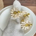 thumbnail image 5 of Bee Napkin Rings Set of 6, Daisy Flower Napkin Rings Gold Bee Napkin Ring Holders Sunflower Napkin Rings for Wedding Party Holiday Banquet Delicate Serviette Buckles Decor, 5 of 6