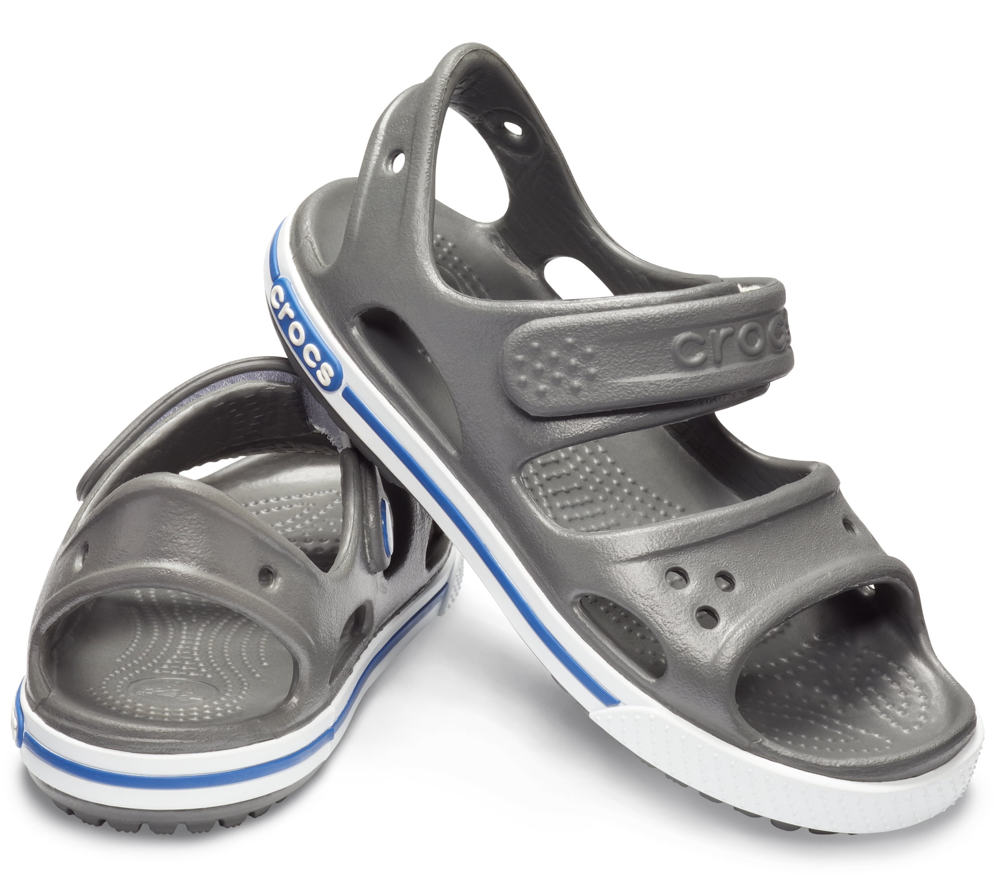 crocs grey and blue