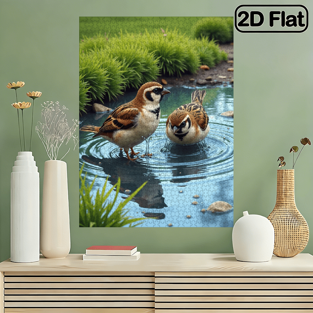 1000 pieces of vertical paper jigsaw puzzle - lively sparrows, size 29.5 * 20 inches.