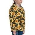 thumbnail image 5 of Kdxio Vintage Black Plaid Sunflower Pattern Kids Boys Girls Zip Up Hoodie 3D Printed Hooded Sweatshirt Hoody Coat with Pocket 7-12 Y-Medium, 5 of 6