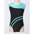 thumbnail image 2 of Xnihocha Girls Ballet Gymnastics Leotard with Metallic Shorts Sleeveless Dancing Bodysuit Ballerina Blue Green&Black 14, 2 of 7