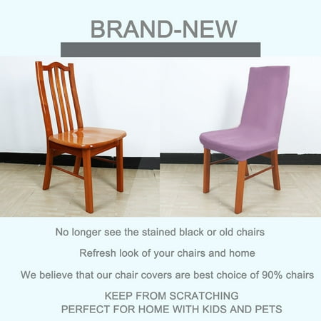 Stretch Plush Short Dining Chair Cover Protector Seat Slipcover