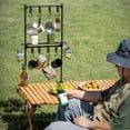 thumbnail image 2 of Grill Accessory Storage Folding Portable Aluminum Multi Layer Tableside Hanging Rack with Lamp Holders for Bbq Grill, 2 of 7