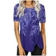 thumbnail image 1 of Blusas de Manga Corta para las Mujeres Botón Impreso Cuello Redondo Top Casual, Blusas para las Mujeres Casual, 1 of 5
