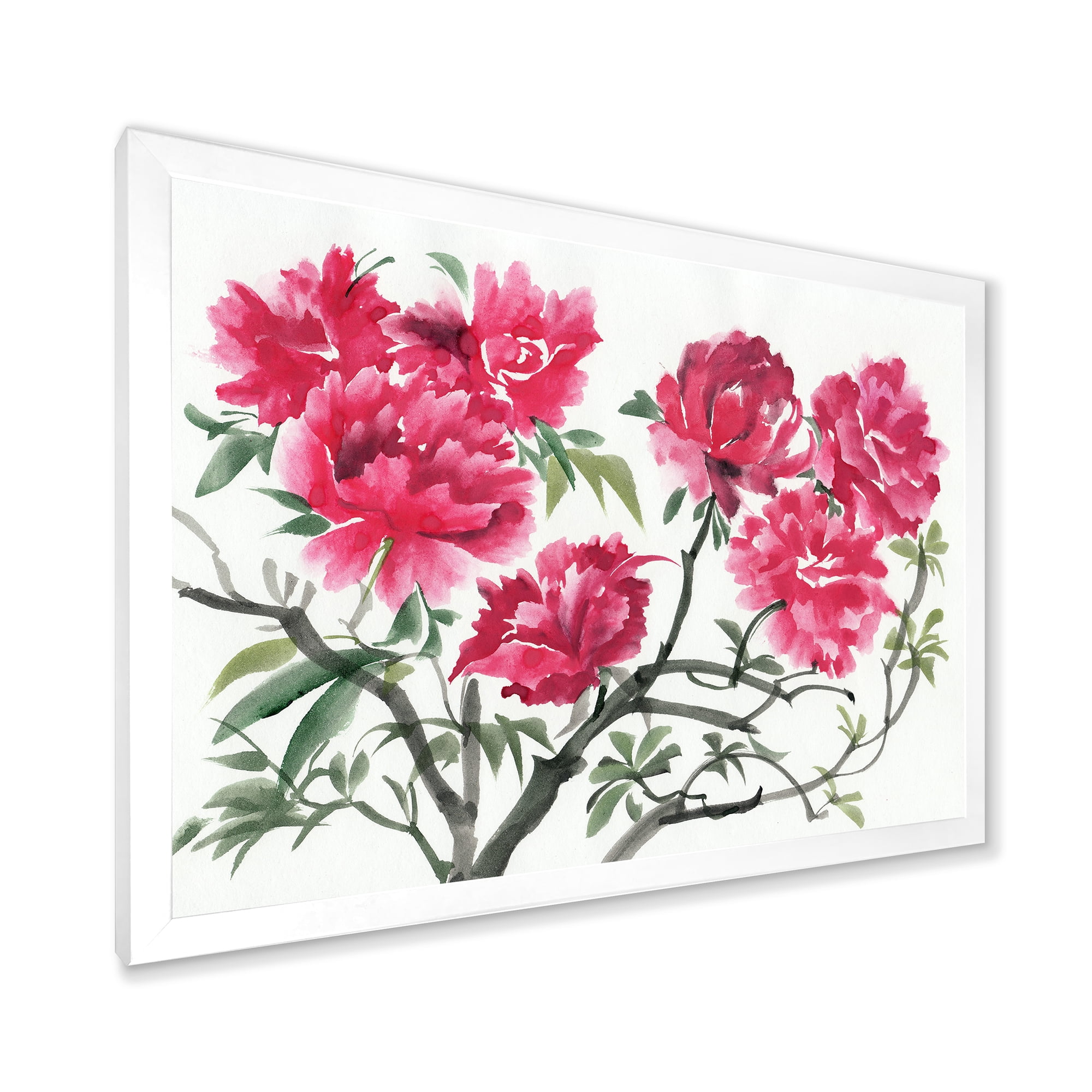 Designart 'Ancient Purple Azalea Flower' Traditional Framed Art Print