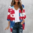 thumbnail image 4 of Gamivast 4Th of July Cardigan for Women Flag Print V Neck 3/4 Sleeve Open Front Loose Fit Summer Tops Lightweight Kimono Cardigan 3/4 Sleeve Vacation Wear outfits, 4 of 6