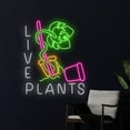 thumbnail image 2 of Handmadetneonsign Live Plants Open Neon Light, Tropical Monstera Led Light, Green Pot Neon Sign, 2 of 5