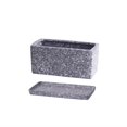 thumbnail image 1 of Macetero Rectangular de cerámica con bandeja, artículos for macetas pequeños perforados de escritorio de oficina, verde, Simple, escandinavo, suculento, 1 of 9