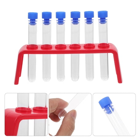 Amosfun 6Pcs Assorted Color Test Tubes For School Science Projects Plastic