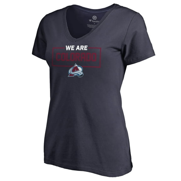 Women's Navy Colorado Avalanche Iconic Collection V-Neck T-Shirt