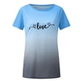 thumbnail image 4 of DPTALR Women Crewneck Gradient T-shirts Loose Comfortable Blouses Valentines Tops, 4 of 7