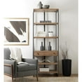 thumbnail image 2 of Bowery Hill Industrial 5 Shelf Bookcase in Medium Wood and Gray, 2 of 3