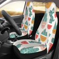 thumbnail image 3 of XMXT 2Pcs Car Seat Cover Decor Protector, Smiling Cactus Print Front Seat Covers for Cars SUVs, Universal Fit, 3 of 9