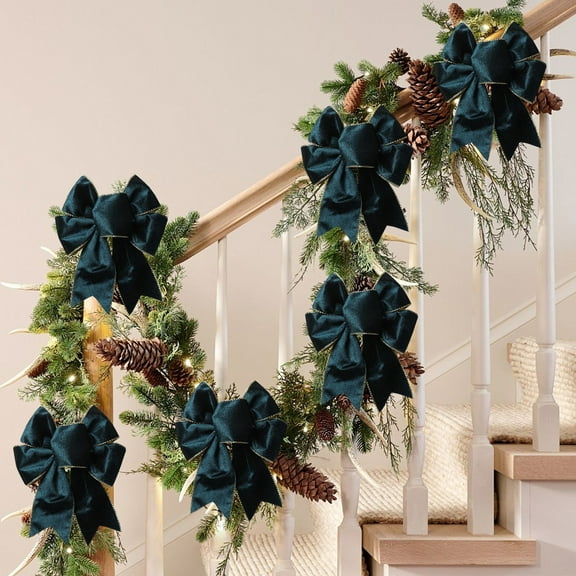 Christmas Bows, Velvet Tree Decorations, Holiday Gift Wrapping Bows, Durable Cloth Material, Home Party Decor