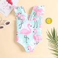 thumbnail image 3 of Traje de baño con volantes para niña recién nacida, conjunto de traje de baño de playa con Bikini Floral de una pieza para niño pequeño, unicornio rosa, 18-24 meses Feliz Sencillez, 3 of 5