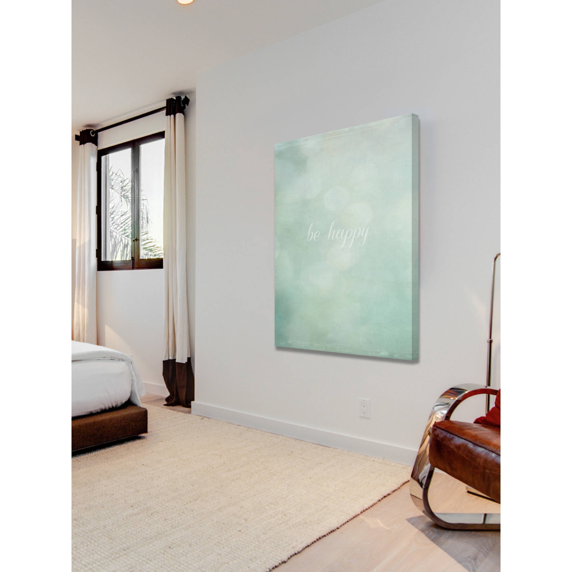 "Be Happy Text" Painting Print on Wrapped Canvas