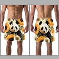 thumbnail image 3 of luoweisi Men's Beach Shorts Quick Dry Swim Trunks with Mesh Lining Panda Sunflower L, 3 of 5