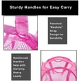 thumbnail image 5 of Smart Design Deluxe Mesh Pop Up Square Laundry Hamper Solid Back w/ Side Pocket & Handles - VentilAir Fabric Collapsible Design - for Clothes & Laundry - Home (Holds 2 Loads) (14 x 23 Inch) [Pink], 5 of 5