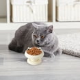 thumbnail image 6 of Basics Raised Cat Feeding Bowls, Cat Ear Shape, 2-Pack, 14 × 13 × 10.5 cm, White, 6 of 7