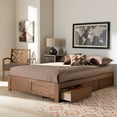 thumbnail image 2 of Baxton Studio Wren Modern and Contemporary Walnut Finished 3-Drawer King Size Platform Storage Bed Frame, 2 of 10