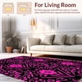 thumbnail image 2 of ODIKA 3'x5' Machine Washable Non-Slip Area Rug, Retro Leopard Floral with Elegant Animal Motifs High Traffic Rug, Pink, 331653, 2 of 7
