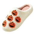 thumbnail image 2 of KEVCHE Halloween Cute Pumpkin Cotton Closed Toe Slippers for Women, Soft Warm Indoor House Foam Slippers, Cozy Fluffy Fall Winter Home Footwear for Bedroom Comfort, 2 of 4