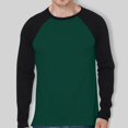 thumbnail image 5 of Huankd Men's Long Sleeve Shirt Fall Crewneck Color Block Loose Fit T Shirts Casual Pullover Tees Green 4XL, 5 of 5