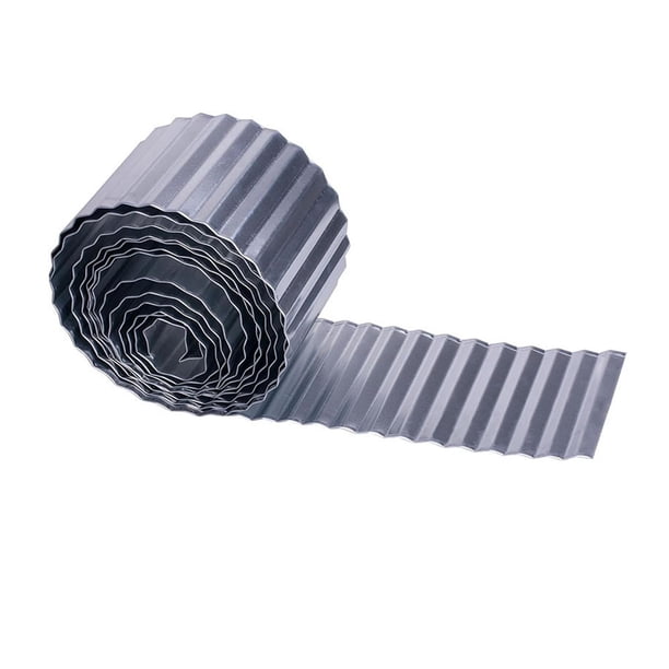 Borde de jardín, cerca para bordes de jardín, valla versátil, resistente y decorativa para césped. Plata