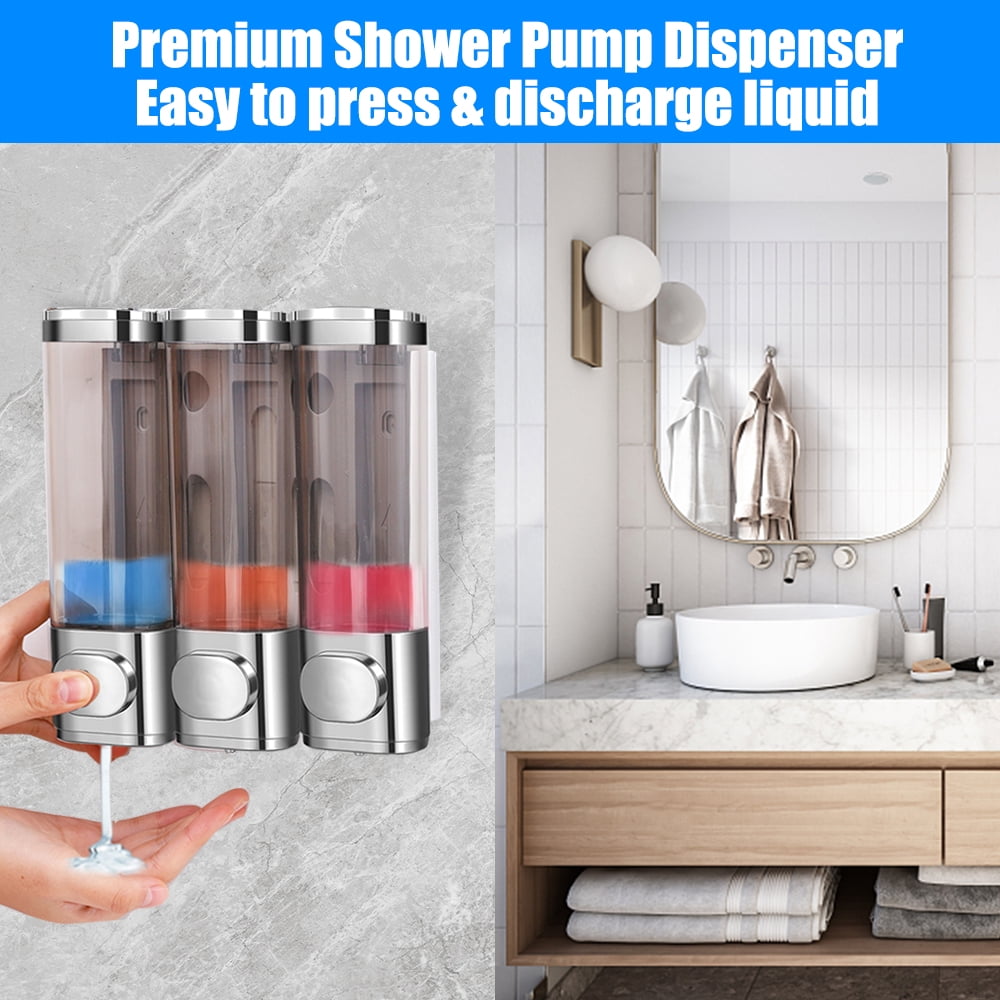 Yabuy Shampoo and Conditioner Dispenser for Wall 3x300ml Soap Dispenser for Shower Hotel Bathroom