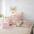 thumbnail image 5 of Manfei Girls Pink Rose Twin Bedding Sets 7-Piece, Anniversary Flower Floral Bedding Comforter Set, Western Bohemian Mandala Reversible Sheet Sets, Ultra Soft Home Decor, 5 of 7