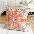 thumbnail image 2 of Boho Pillow Covers Square 18x18 Inch Set of 2, Orange Blue Throw Pillow Covers Velvet Carpet Pattern Decorative Pillowcase Ethnic Design Farmhouse Cushion Case for Sofa Couch Outdoor Decor, 2 of 6