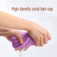 thumbnail image 4 of Paquete de 2 toallas de microfibra para el cabello, toalla para secar el cabello, turbante absorbente de terciopelo Coral para el cabello de secado rápido, 4 of 5