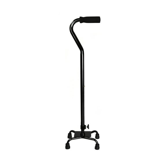 McKesson Black Aluminum and Steel Quad Walking Aid Cane, Adjustable Height 30 to 39", 300 lbs Weight Capacity, 4 Ct