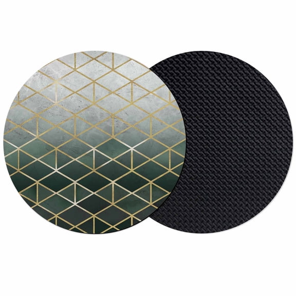 Sage Green Geometric Coasters Set of 2, Absorbent Coasters for Drinks, Modern Abstract Gradient Marble Coaster for Desk Coffee Table Protection, Home Decor House Warming Gifts 4"