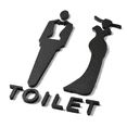 thumbnail image 1 of Letrero de baño 3D acrílico para hombre y mujer, PVC, 25 x 8,5 cm, 1 of 1