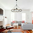 thumbnail image 2 of 39.3in Industrial Large Chandelier 8-light Metal Pendant Lamp Ceiling Fixtures Pendant Light 110V, 2 of 22
