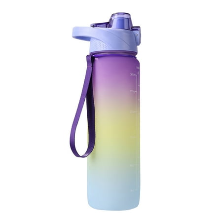 

FTjfrsbc Outdoor Water Bottle with Straw BPA Free Gradient Drinking Cup (Purple)
