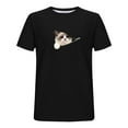thumbnail image 5 of LpwkSSA Men Casual Round Neck Printing Pullover Fitness Sports Shorts Sleeves T Shirt Blouse Black XXL, 5 of 5