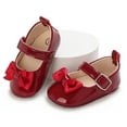 thumbnail image 4 of Yoyauz Baby Girl Mary Jane Shoes Anti Slip Rubber Sole Ballet Slippers Princess Dress Wedding Shoes Newborn Kids Shoes Toddler Shoes（0-12 Month）, 4 of 8