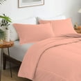 thumbnail image 3 of 5 Piece Luxury Thicker Pattern Comforter Set, 800 TC, 100% Egyptian Cotton, Full/Queen Size Peach Solid Color, 3 of 6