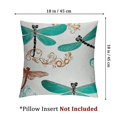 thumbnail image 4 of Shadudu Dragonfly Throw Pillow Cushion Cover, Ornamental Dragonfly with Lace and Damask Effects Image, Decorative Square Accent Pillow Case, Teal Turquoise Black 12x12in, 4 of 7