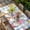LightBLue, variant on Watercolor Floral Gnomes Table Cloths for 6 Foot Rectangle Tables, Spring Flowers Butterflies Grid Patio Waterproof Elastic Fitted Tablecloths, Washable Rectangular Table Cover for Camping