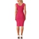 thumbnail image 3 of Vestidos de cóctel INSPIRE CHIC para mujeres, elegante vestido de lápiz sin mangas con escote corazón, color rosa caliente, talla L, 3 of 6