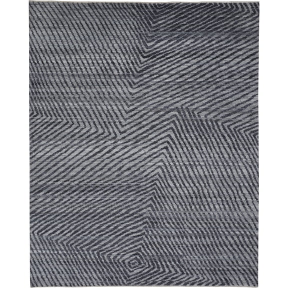 Feizy Vivien Modern Abstract, Gray/Blue, 2' x 3' Accent Rug, Easy Care Stain Resistant Kid Friendly, Area Rug for Living Room and Bedroom