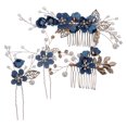 thumbnail image 3 of GOOHOCHY 1 juego de peineta de flores para el pelo, horquilla para el pelo de novia, accesorios para el pelo de boda, 3 of 7
