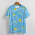 thumbnail image 3 of Rubber Ducks Waves Blue Women's Short Sleeve Tops Casual Blouses T Shirt, 3 of 6