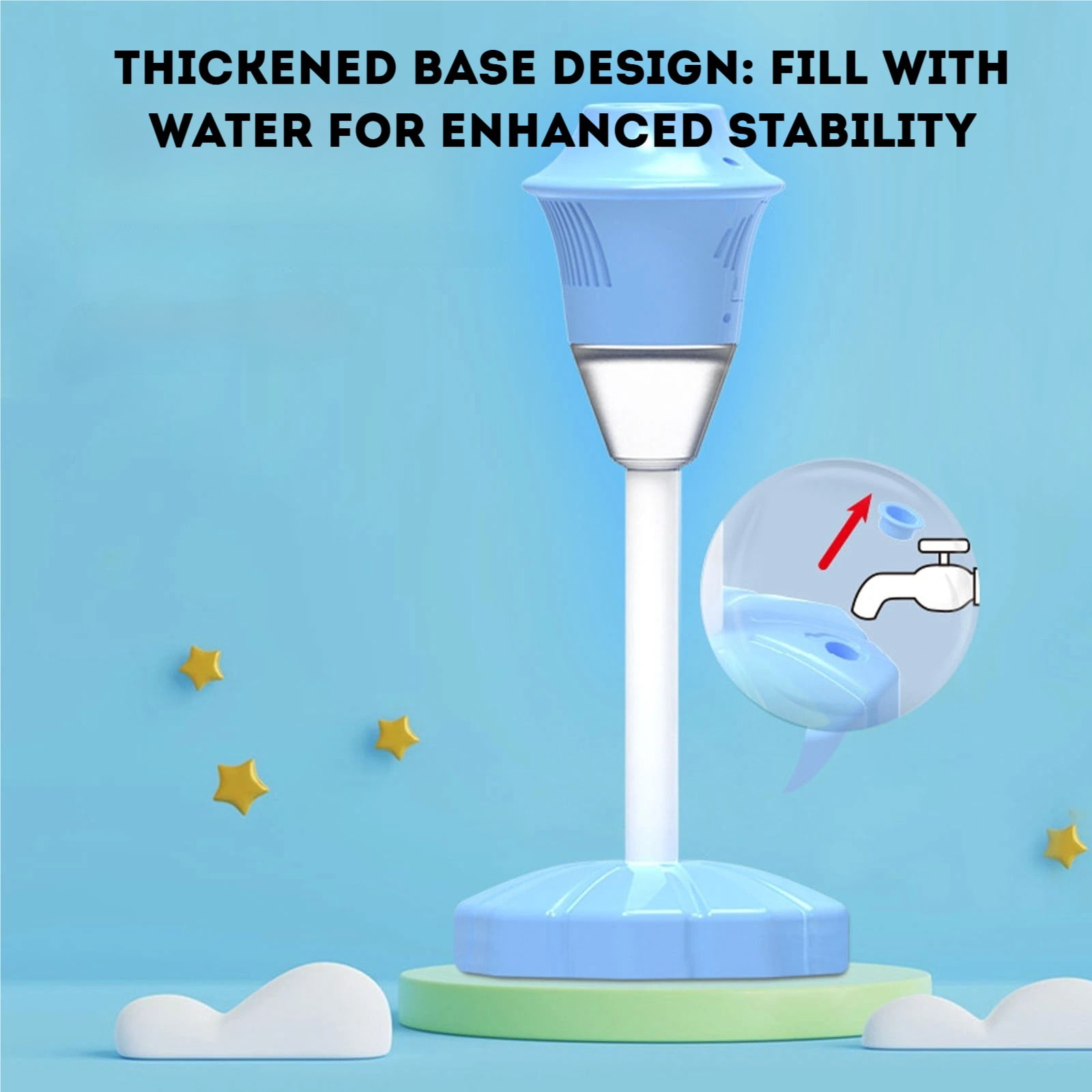 Glow Burst Bubble Fountain, 47” Adjustable Vertical Bubble Blower with Water-Filled Stable Base, Battery Powered with Music & 3-Level Height for Outdoor Parties, Weddings & Kids Events